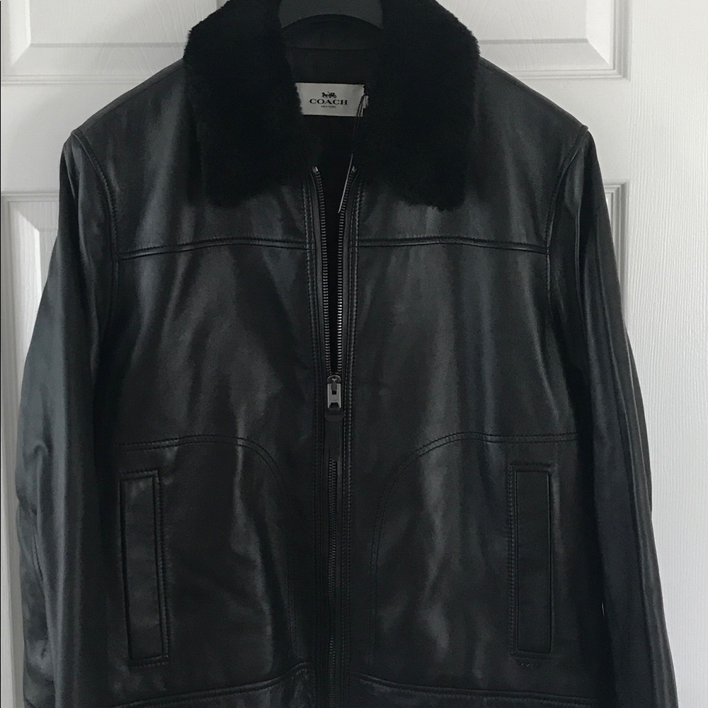 Men’s Coach Lamb Leather Aviator Jacket XXL